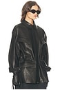 view 3 of 5 The Peplum Leather Moto Jacket in Black