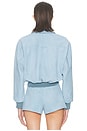 view 3 of 4 The Suede Zip Bomber in Faded Denim