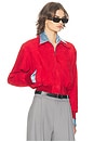 view 1 of 4 The Suede Zip Bomber in Rouge