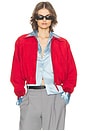 view 2 of 4 The Suede Zip Bomber in Rouge