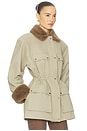 view 2 of 4 The Balmoral Jacket With Faux Fur Trim in Khaki
