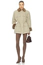 view 4 of 4 The Balmoral Jacket With Faux Fur Trim in Khaki