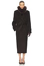 view 1 of 3 Bold Shoulder Long Coat in Espresso