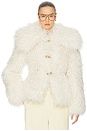 view 1 of 4 BLOUSON DRAMATIC COLLAR FAUX SHEARLING in Ivory
