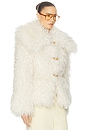 view 2 of 4 BLOUSON DRAMATIC COLLAR FAUX SHEARLING in Ivory