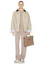 view 4 of 4 The Shirred Bomber Jacket With Corduroy Collar in Sandstone