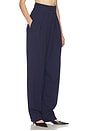 view 2 of 6 PANTALON HIGH WAIST PLEATED SUIT TROUSER IN WOOL in Navy