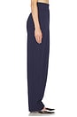 view 3 of 6 PANTALON HIGH WAIST PLEATED SUIT TROUSER IN WOOL in Navy