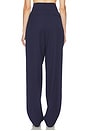 view 4 of 6 PANTALON HIGH WAIST PLEATED SUIT TROUSER IN WOOL in Navy