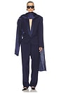 view 5 of 6 PANTALON HIGH WAIST PLEATED SUIT TROUSER IN WOOL in Navy