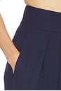 view 6 of 6 PANTALON HIGH WAIST PLEATED SUIT TROUSER IN WOOL in Navy