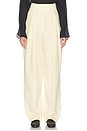 view 1 of 6 PANTALON HIGH WAIST PLEATED SUIT TROUSER IN WOOL in Butter Yellow