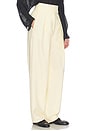 view 2 of 6 PANTALON HIGH WAIST PLEATED SUIT TROUSER IN WOOL in Butter Yellow