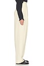 view 3 of 6 PANTALON HIGH WAIST PLEATED SUIT TROUSER IN WOOL in Butter Yellow