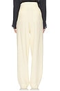 view 4 of 6 PANTALON HIGH WAIST PLEATED SUIT TROUSER IN WOOL in Butter Yellow