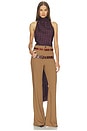 view 7 of 7 Wool Blend Double Loop Trousers in Toffee