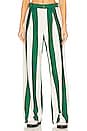 view 1 of 4 RUGBY PLEATED 팬츠 in Green & Ivory Stripe