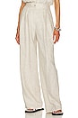 view 1 of 4 Linen Pleated Front Pant in Natural Linen