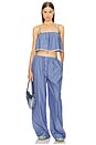 view 5 of 6 Pinstripe Poplin House Pants in Blue Pinstripe