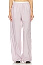 view 1 of 6 Wide Stripe Poplin House Pants in Mauve Stripe