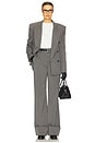 view 6 of 7 Pinstripe High Waist Cuffed Pants in Grey & White Stripe