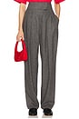 view 1 of 6 The Tweed High Waisted Pleated Trouser in Charcoal Melange