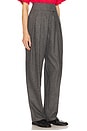 view 2 of 6 The Tweed High Waisted Pleated Trouser in Charcoal Melange