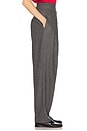 view 3 of 6 The Tweed High Waisted Pleated Trouser in Charcoal Melange