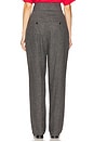 view 4 of 6 The Tweed High Waisted Pleated Trouser in Charcoal Melange