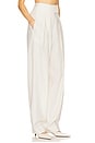 view 3 of 7 High Waist Pleated Suit Trouser in Wool in Cream