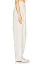 view 4 of 7 High Waist Pleated Suit Trouser in Wool in Cream