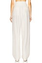 view 5 of 7 High Waist Pleated Suit Trouser in Wool in Cream