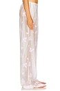 view 3 of 6 House Pants in Cherry Blossom Embroidery in White & Pink Embroidery