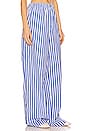 view 2 of 4 Cotton Poplin Stripe Pajama Pant in Bright Blue Stripe