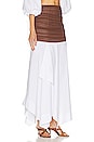 view 2 of 4 Cotton Poplin Skirt With Sheer Overlay in White & Brown