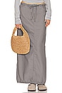 view 1 of 5 Workwear Drawcord Maxi Skirt in Dark Grey