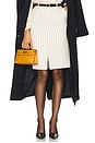 view 1 of 7 Pinstripe Pencil Skirt in Ivory & Brown Stripe