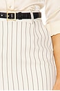 view 7 of 7 Pinstripe Pencil Skirt in Ivory & Brown Stripe