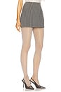 view 2 of 6 Pinstripe Structured Mini Skirt in Grey & White Stripe