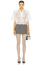 view 5 of 6 Pinstripe Structured Mini Skirt in Grey & White Stripe