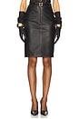 view 1 of 6 The Leather Pencil Skirt in Black Distressed