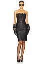 view 5 of 6 The Leather Pencil Skirt in Black Distressed