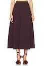 view 1 of 6 The Heavy Crepe Midi Skirt in Eggplant