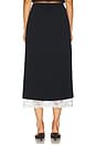 view 4 of 6 The Midi Pencil Skirt With Lace & Poplin in Black