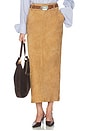 view 1 of 7 Suede Column Skirt in Caramel