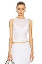 view 1 of 4 Sheer Knit Draped Top in White