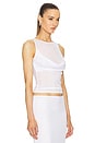 view 2 of 4 Sheer Knit Draped Top in White