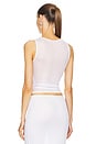 view 3 of 4 Sheer Knit Draped Top in White