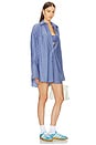 view 2 of 4 Pinstripe Poplin Oversized Shirt in Blue Pinstripe