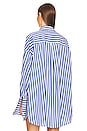view 4 of 5 Cotton Poplin Oversized Shirt in Bright Blue Stripe